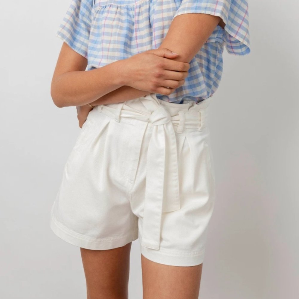 NWT Rails Belle Cream Denim Paperbag Shorts